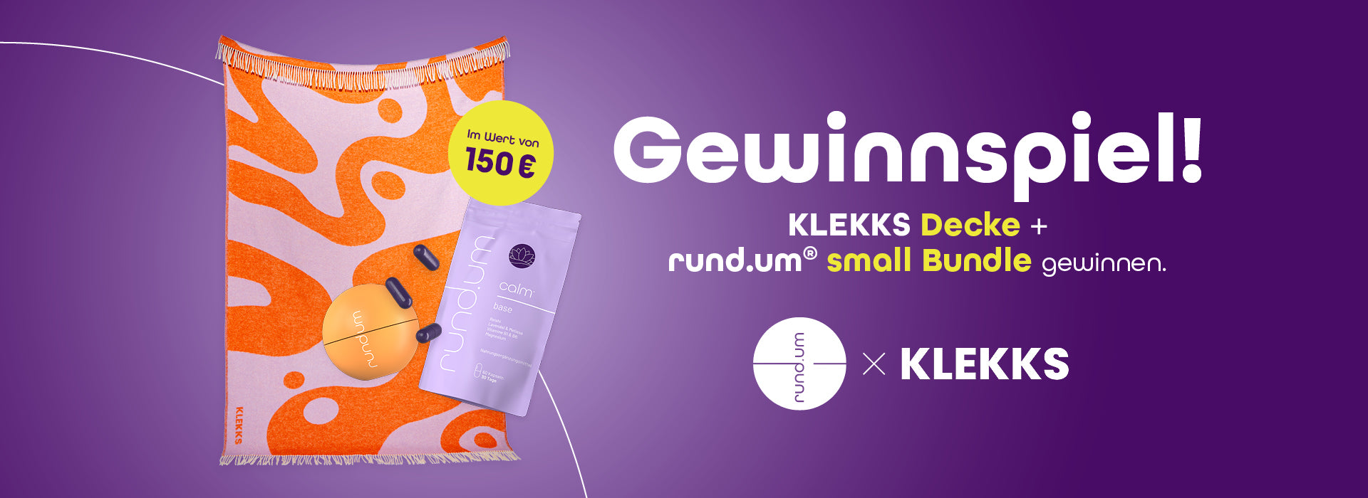 Gewinnspiel Banner von Klekks x rund.um