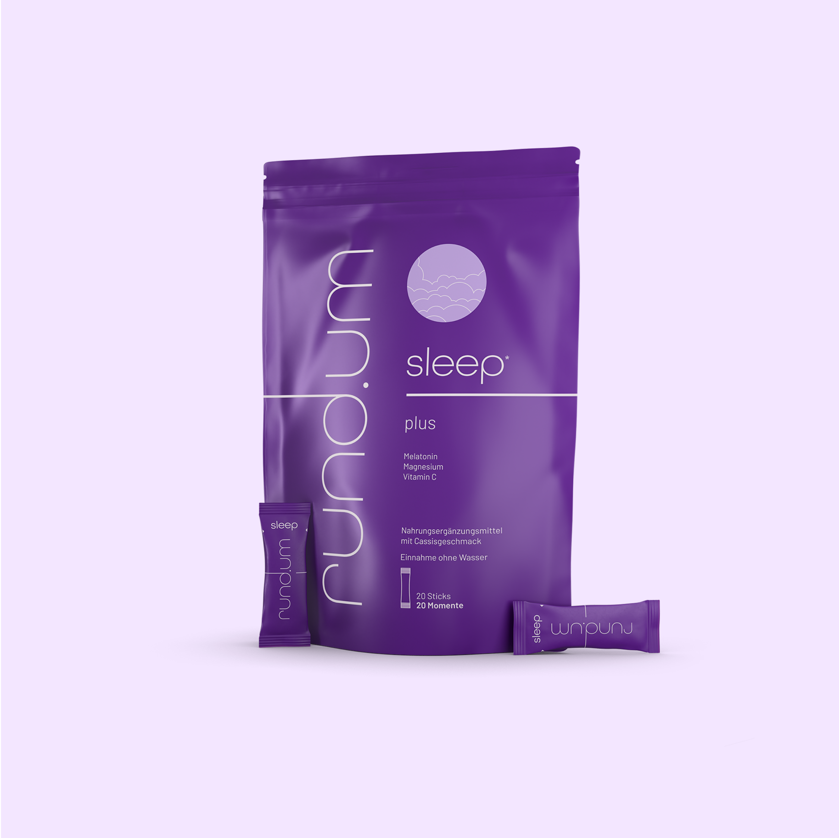 rund.um® sleep - Nahrungsergänzungsmittel mit Melatonin Pulver gegen Schlafmangel und Schlaflosigkeit