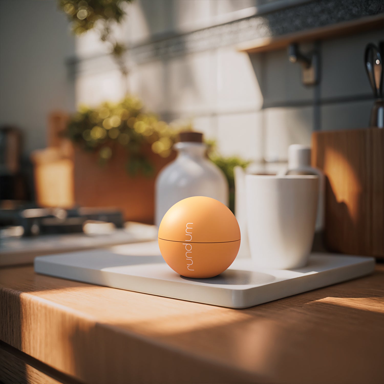 rund.um energy Kugel in einer Küche