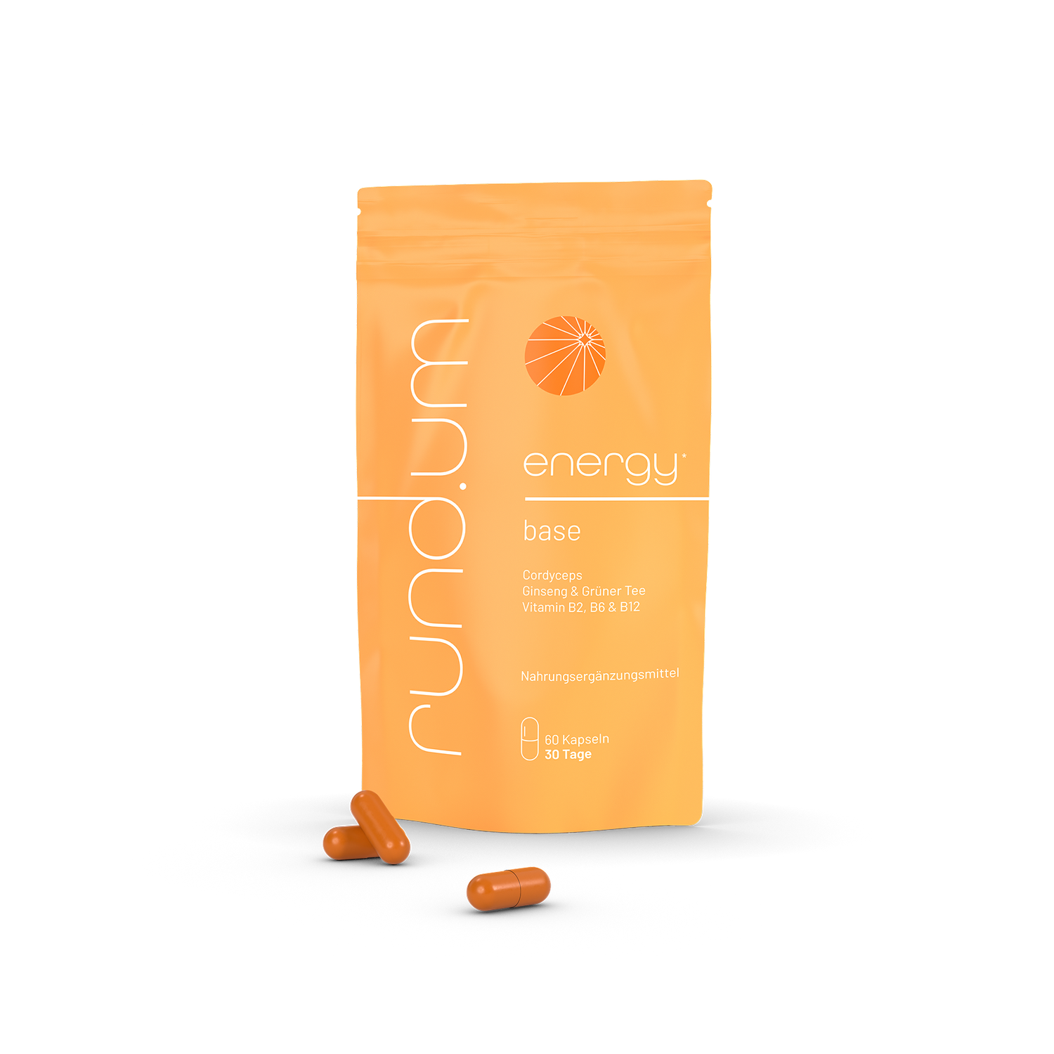rund.um® energy - Nahrungsergänzungsmittel mit Cordyceps gegen Müdigkeit und Erschöpfung