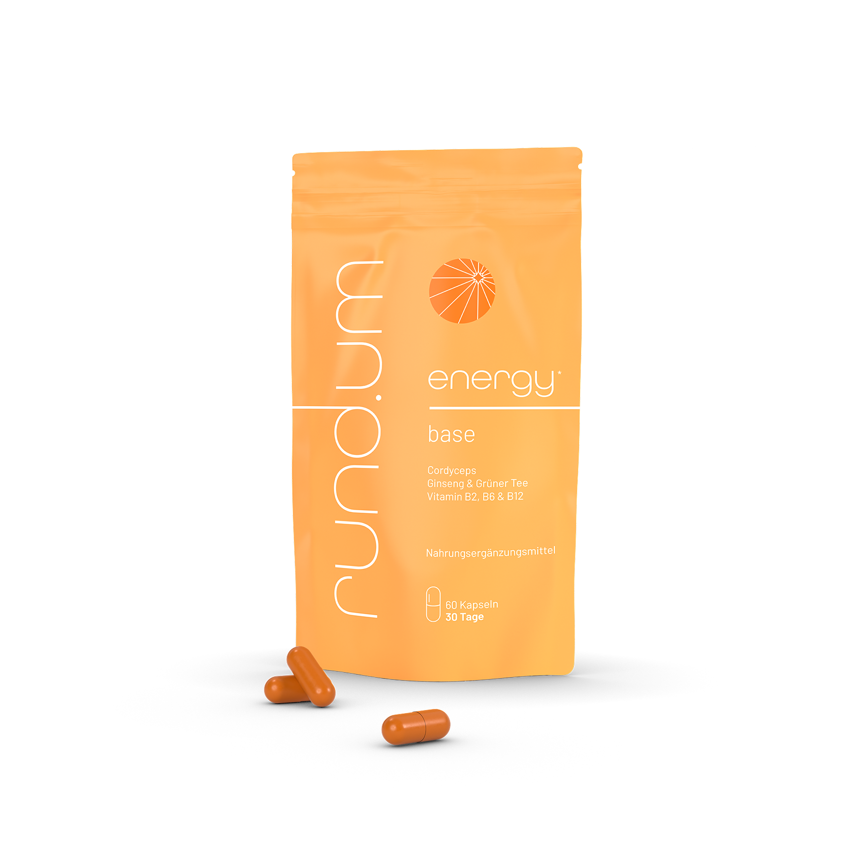 rund.um® energy - Nahrungsergänzungsmittel mit Cordyceps gegen Müdigkeit und Erschöpfung