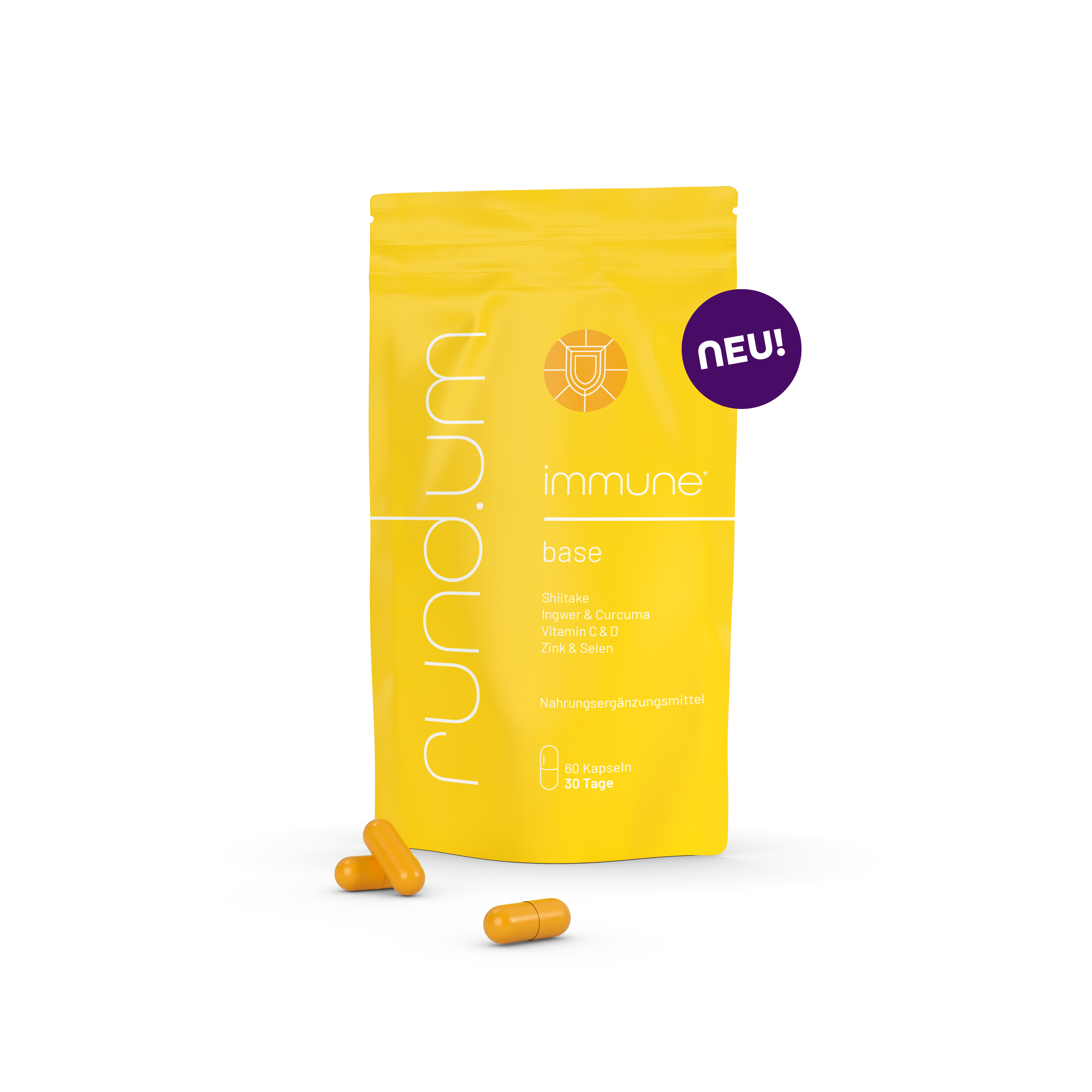 rund.um® immune - Nahrungsergänzungsmittel mit Shiitake um die Abwehrkräfte und das Immunsystem zu stärken