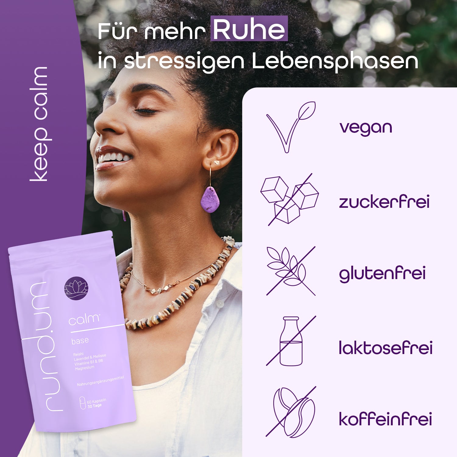 rund.um calm ist vegan. zuckerfrei, glutenfrei und laktosefrei
