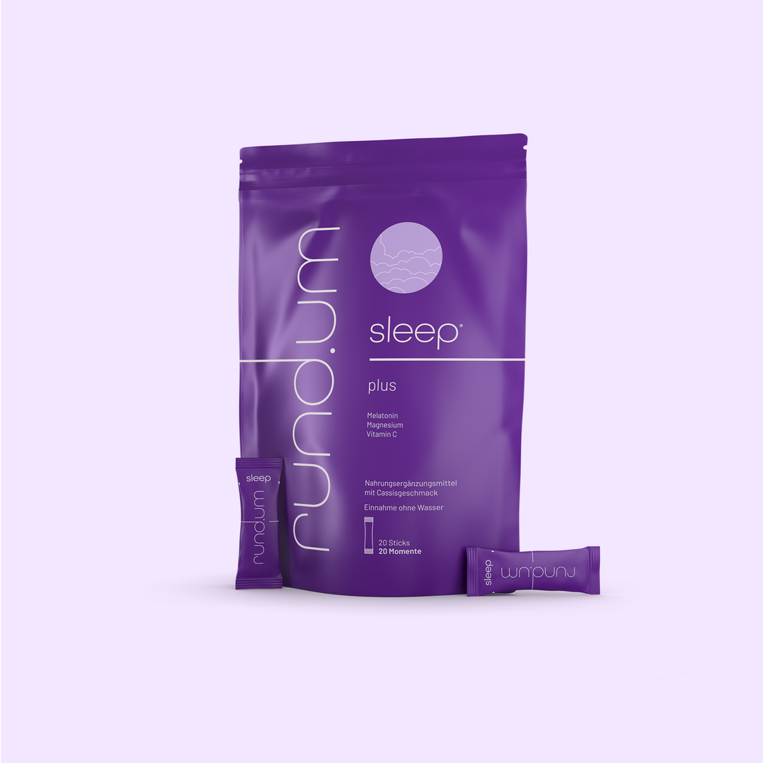 rund.um® sleep - Nahrungsergänzungsmittel mit Melatonin Pulver gegen Schlafmangel und Schlaflosigkeit
