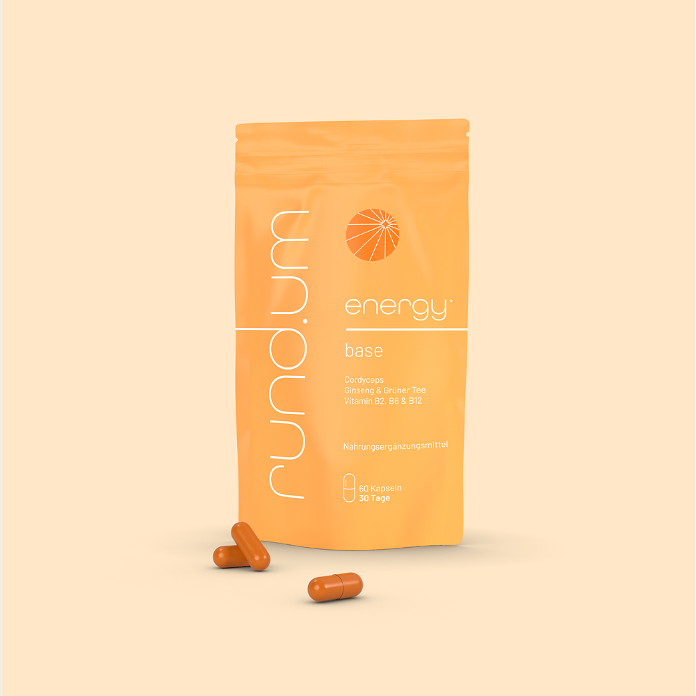 rund.um® energy - Nahrungsergänzungsmittel mit Cordyceps bei Müdigkeit und Erschöpfung